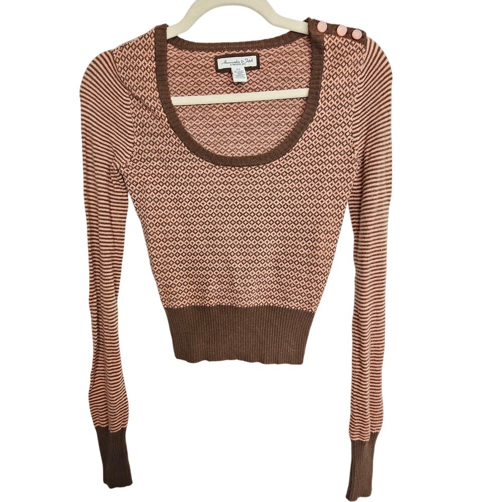 VTG Y2K Abercrombie & Fitch Womens Cashmere Crop Sweater Wool Angora Size XS